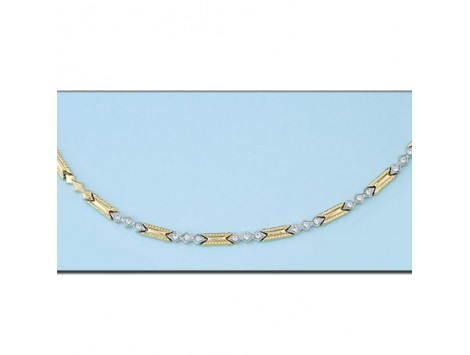 COLLAR ORO AMARILLO Y BLANCO CON CIRCONITAS