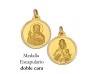 MEDALLA ESCAPULARIO DE ORO 18 KILATES 18 MM