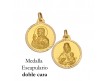 MEDALLA ESCAPULARIO DE ORO 18 KILATES 16 MM