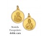MEDALLA ESCAPULARIO DE ORO 18 KILATES 16 MM