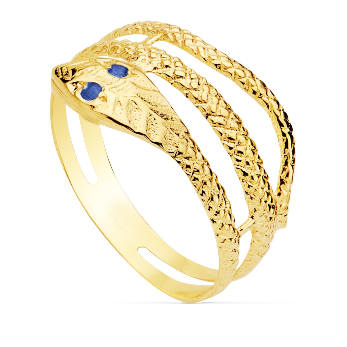 ANILLO DE SERPIENTE EN ORO CON ZAFIROS Oro Macizo