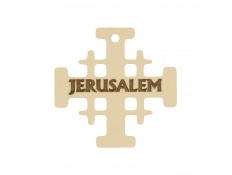 ABALORIO CRUZ DE JERUSALEM  EN ORO