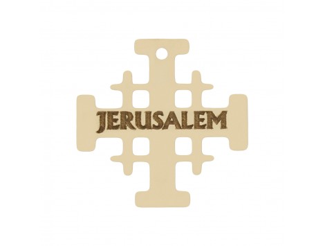 ABALORIO CRUZ DE JERUSALEM  EN ORO