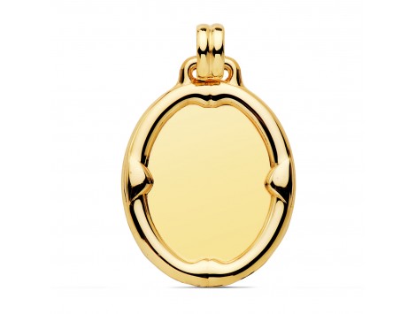 CHAPA LISA EN ORO 18 KILATES DE 31X23 MM.