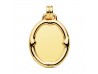CHAPA OVAL LISA EN ORO 18 KILATES DE 29X24 MM.