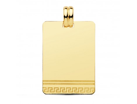 CHAPA LISA EN ORO 18 KILATES DE 31X23 MM.