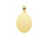 CHAPA OVAL LISA EN ORO 18 KILATES DE 23X18 MM.