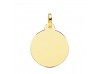 CHAPA REDONDA LISA EN ORO 18 KILATES DE 24 MM.