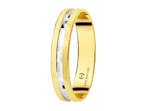ALIANZA ORO AMARILLO Y BLANCO 3,5 MM.