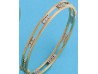 PULSERA RIGIDA EN ORO AMARILLO Y BLANCO  CON CIRCONITAS